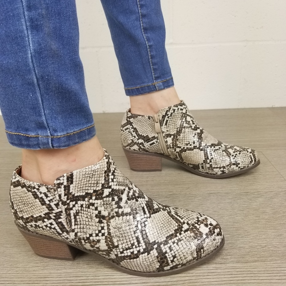 Python Snake Print Ankle Booties - Picture 8 of 8